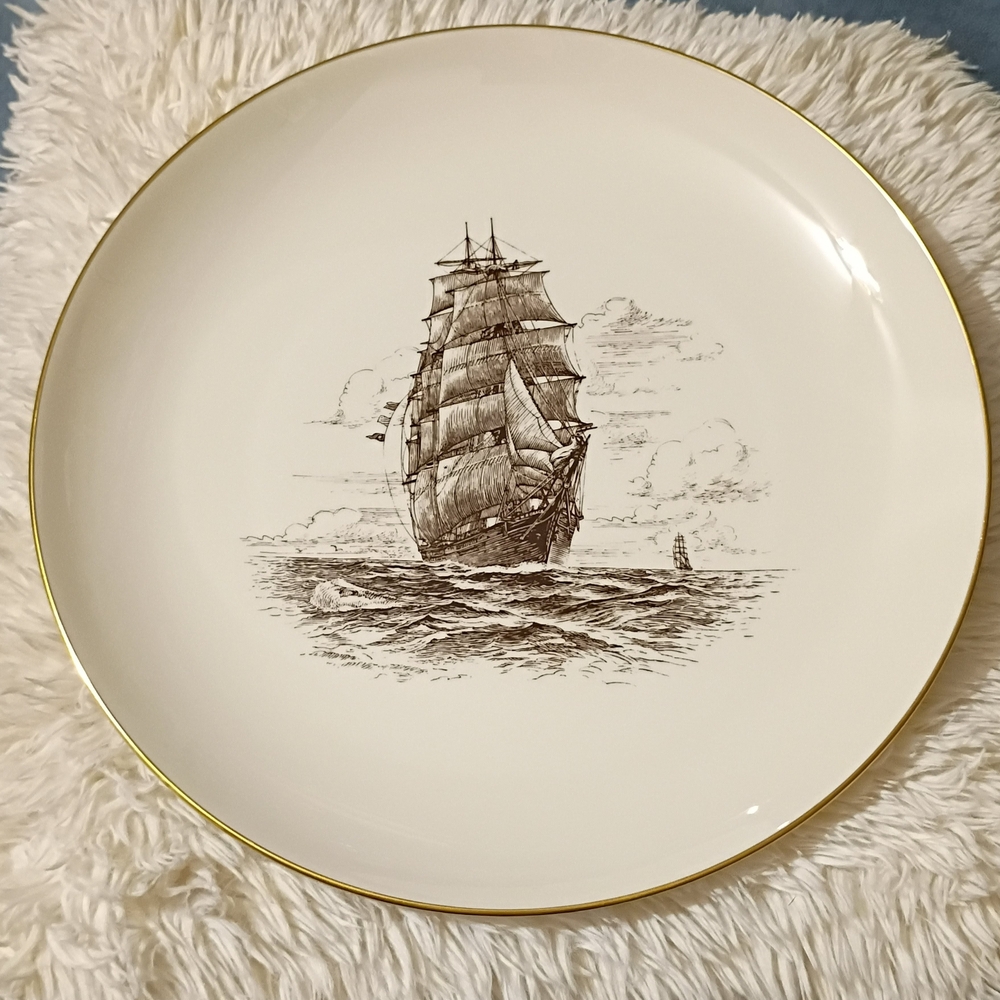 Lenox Nautical Ship Plate with Gold Accent